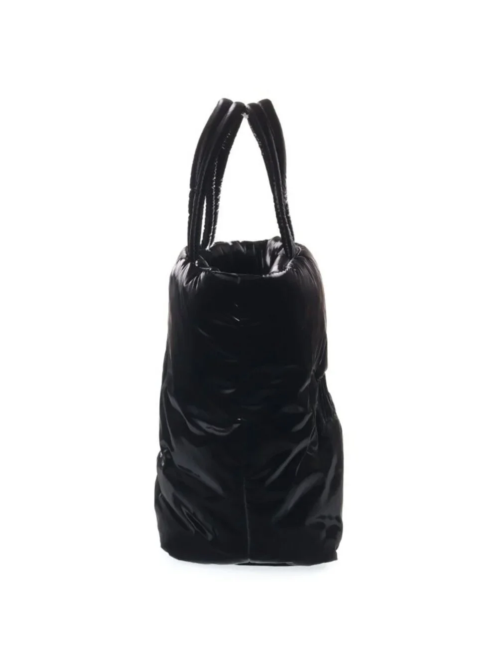 Saint Laurent Paris Tote Bag Wide Puffer Logo Black Nylon